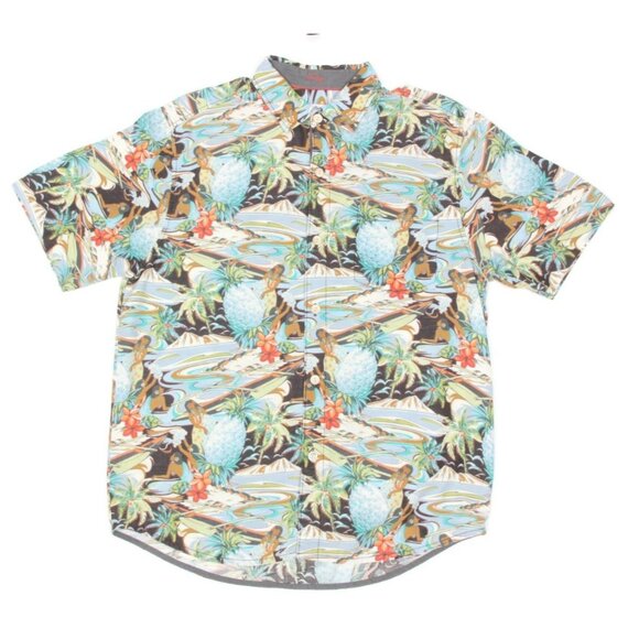 🔥🌴 Tommy Bahama The Coconut Point *HULA GIRL WAVES* Men's Shirt Size M /095 - Picture 1 of 4